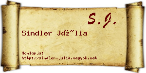 Sindler Júlia névjegykártya